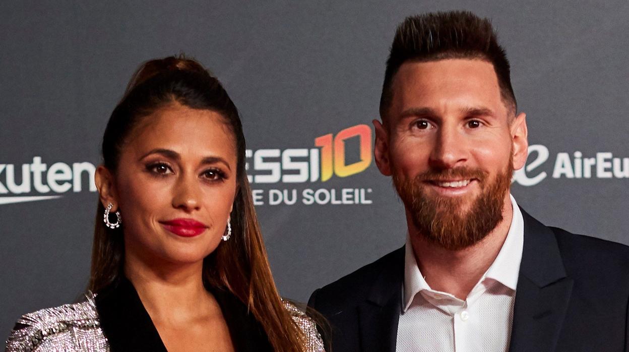Leo Messi y Antonela Rocuzzo en octubre de 2019, en la presentación del espectáculo «Messi10»