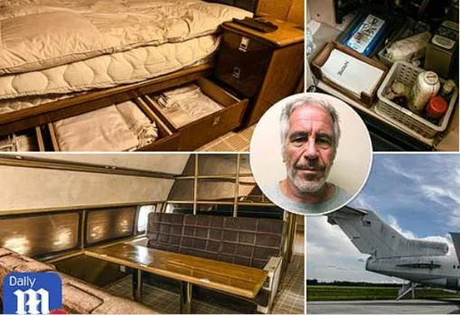 El siniestro interior del avión privado en el que Jeffrey Epstein viajaba con sus víctimas