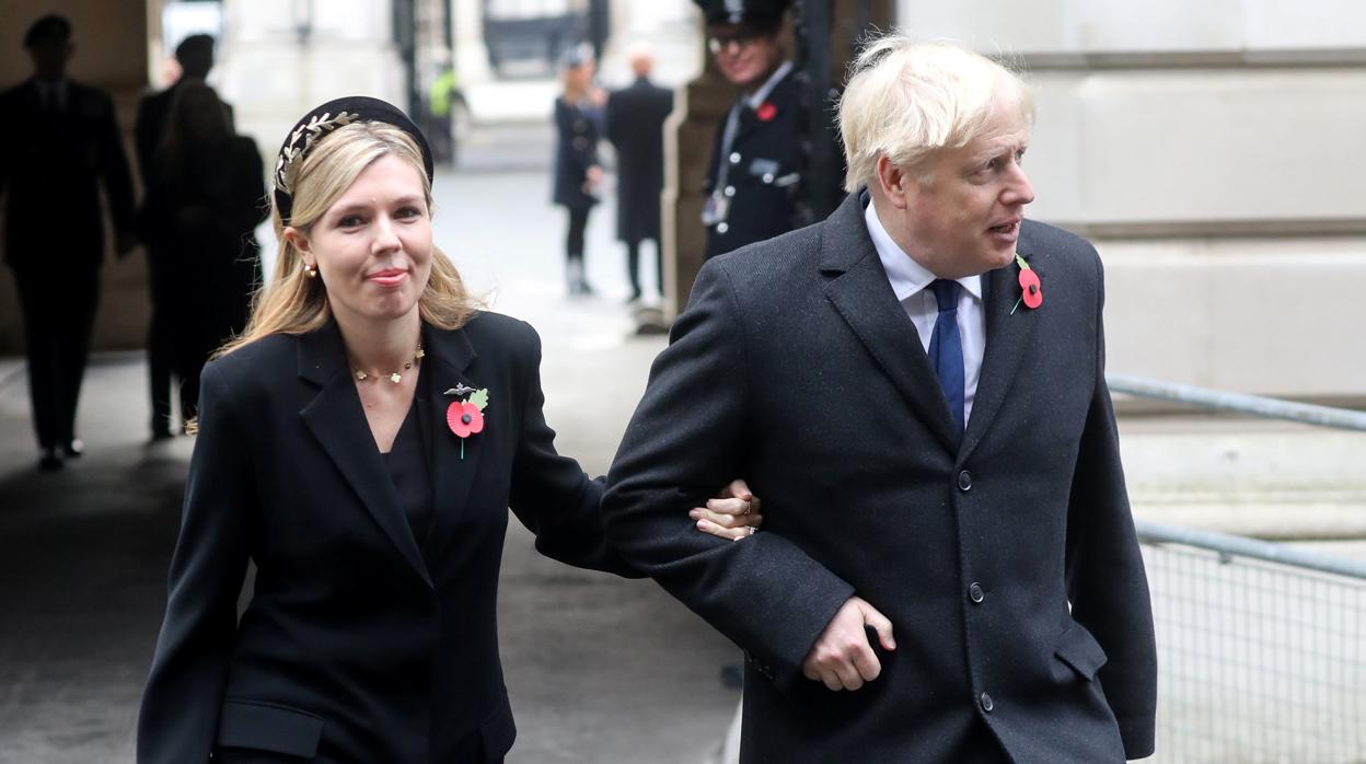 Boris Johnson y Carrie Symonds, en la celebración del Día del Armisticio