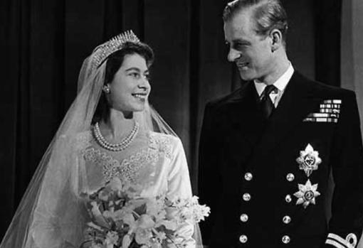 La Reina y su marido, el 20 de noviembre de 1947