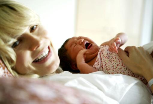 Klum, instantes después de dar a luz a su primogénita