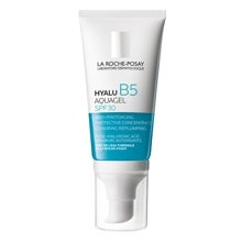 Hyalu B5 Aquagel SPF 30 de La Roche-Posay (41,11€), con ácido hialurónico, vitaminas B5 y E y agua termal de La Roche-Posay, además de filtros UVA y UVB.