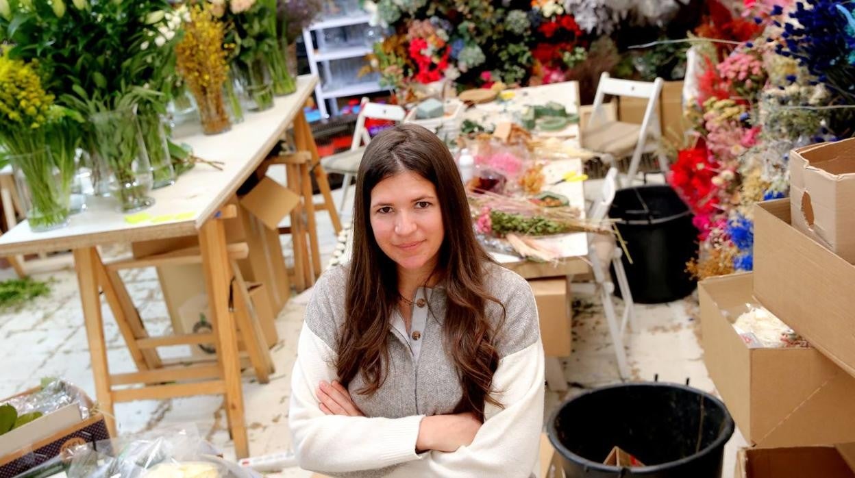 Elena Suárez en su atelier de Madrid.