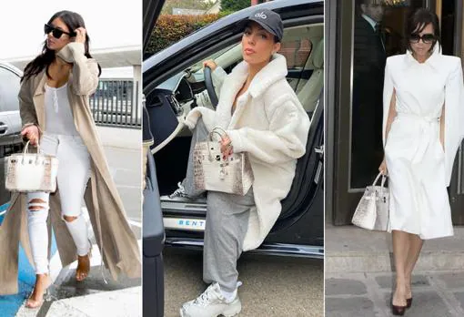 Kim Kardashian, Georgina Rodríguez y Victoria Beckham con bolso Diamond Himalaya Birkin Hermès