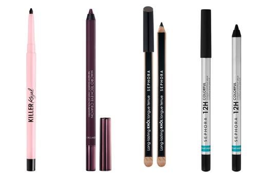 Killer Kajal de Too Face (18,99€), Macro Tech de Natasha Denona (26,99€), Khôl larga duración (7,99€) y Crayon Contour Yeux 12h waterproof, ambos de Sephora (7,99€)