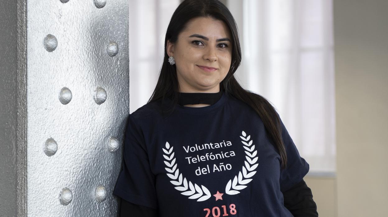 Débora da Silva en las instalaciones de Telefónica en Madrid