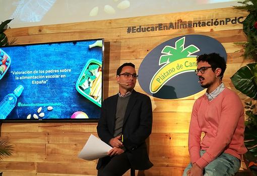 Carlos Ríos y Sergio Cáceres, durante la presentación del estudio sobre la valoración de los comedores escolares