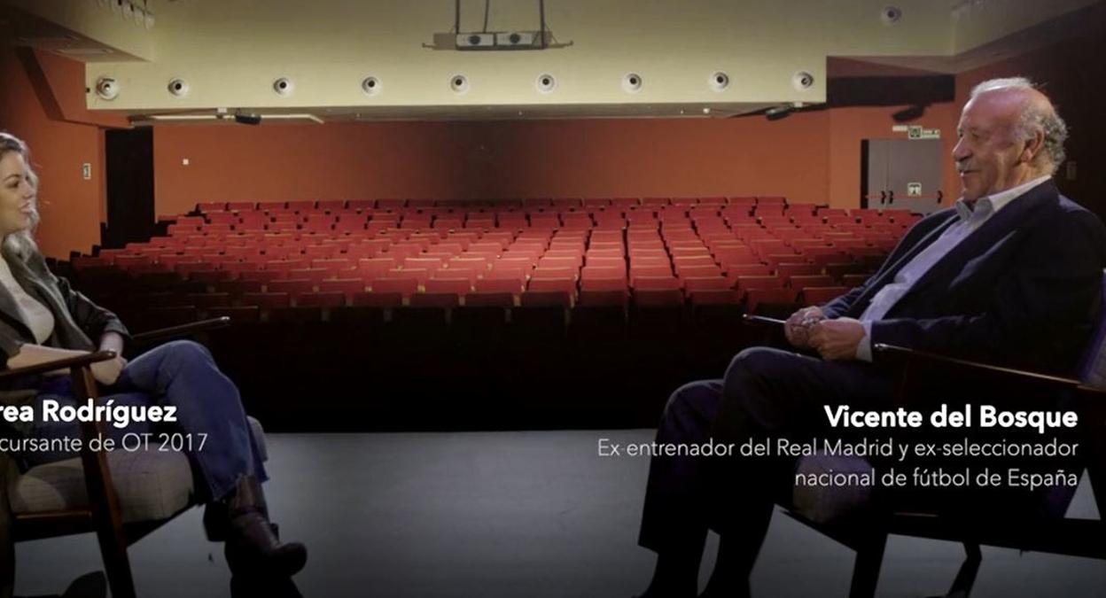 Nerea Rodríguez y Vicente del Bosque en su debate