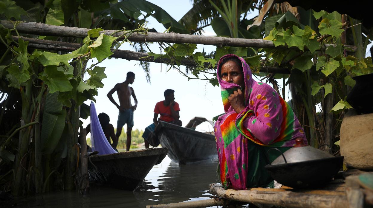 Una mujer en Bogura, Bangladesh,