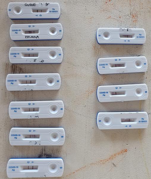 Lo test de toda la familia que finalmente dieron todos positivos