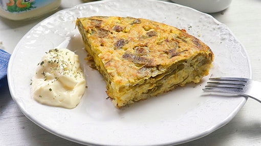 Tortilla elaborada con judías verdes planas