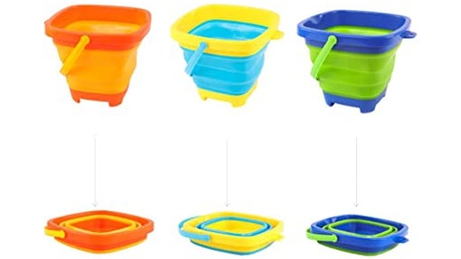 Tres cubos de silicona plegables