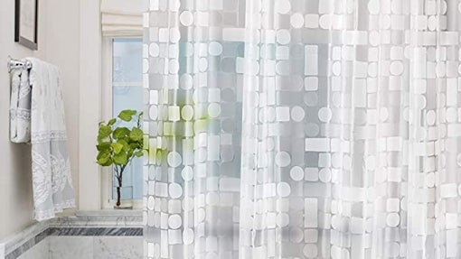 Cortina de ducha semitransparente