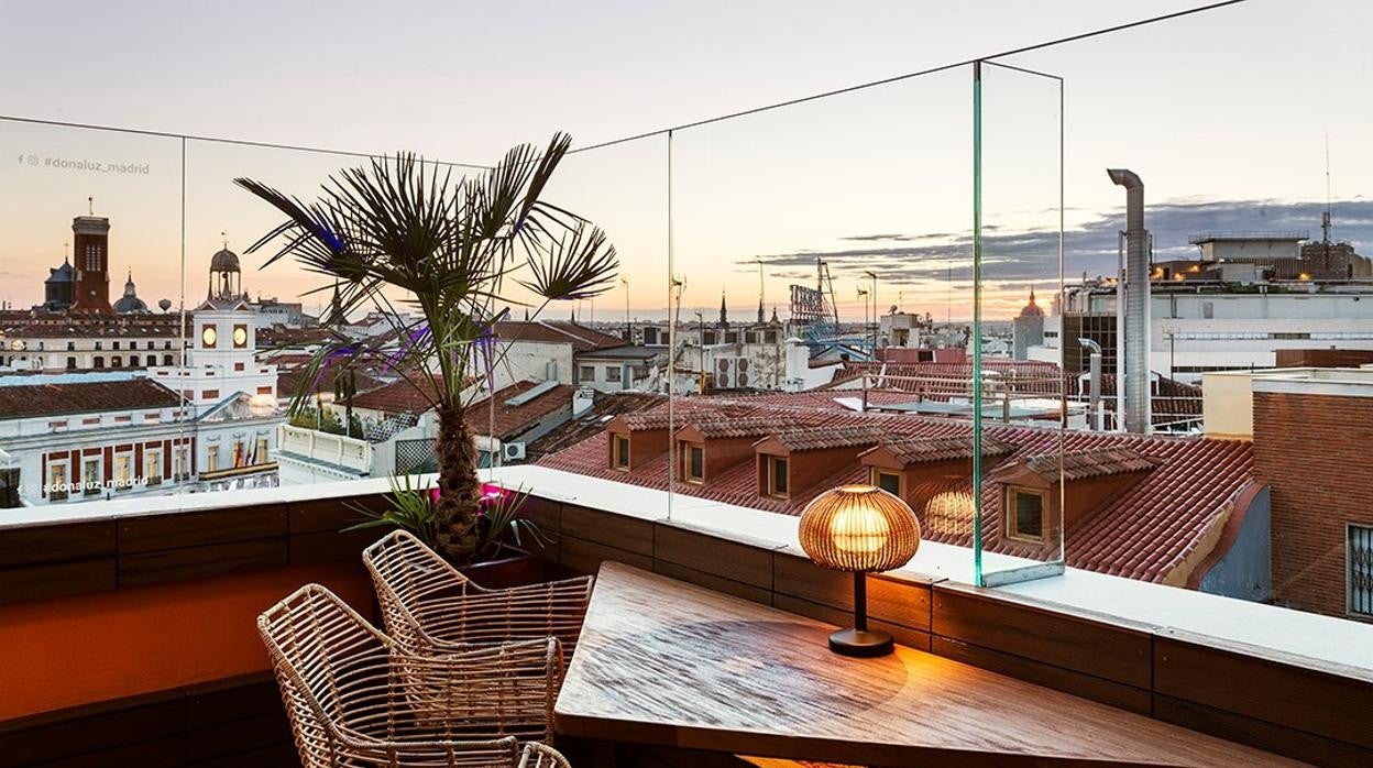 Vistas del centro de Madrid desde la terraza de Doña Luz, en la calle de Montera