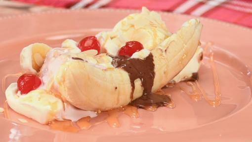 'Banana split' con miel