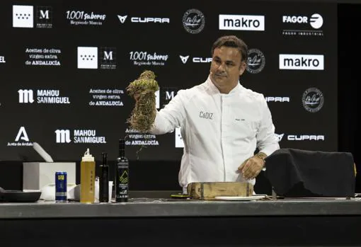 El chef, durante el evento