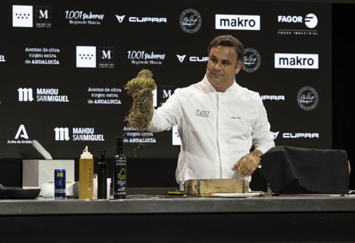 El chef, durante el evento