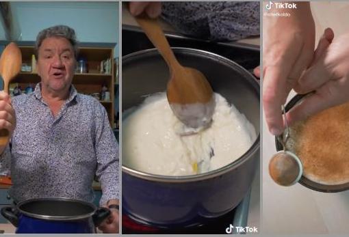 Koldo Royo en uno de los vídeos en los que explica su receta del arroz con leche