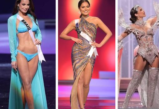 Miss Brasil, Miss México y Miss Perú (de izquierda a derecha)