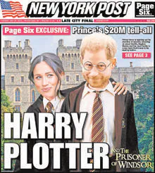 «Harry el conspirador y el prisionero de Windsor», ironiza el 'New York Post', en su portada