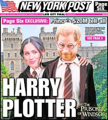 «Harry el conspirador y el prisionero de Windsor», ironiza el 'New York Post', en su portada