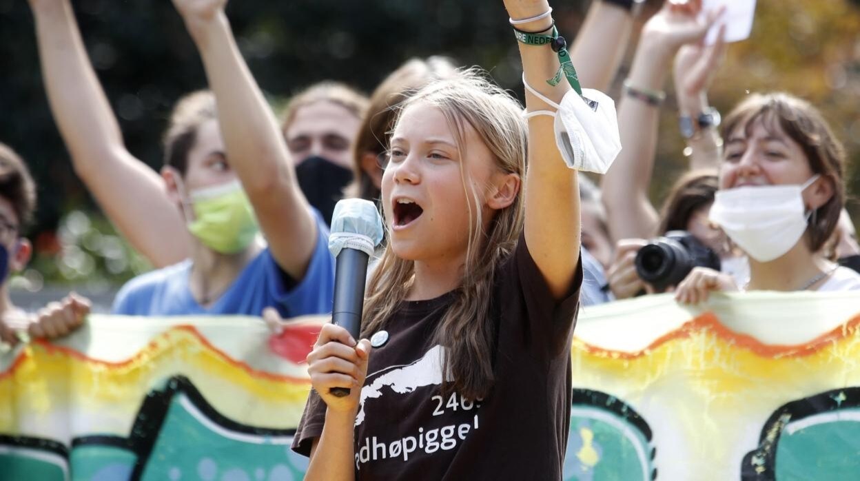 Greta Thunberg, en la manifestación por el clima en Milán durante un nuevo acto de los 'Fridays For Future'