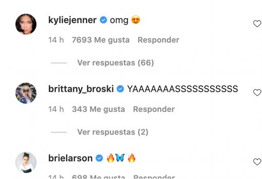 No solo Kylie Jenner; también la actriz Brie Larson se emocionó con el adelanto del tercer álbum de la catalana.