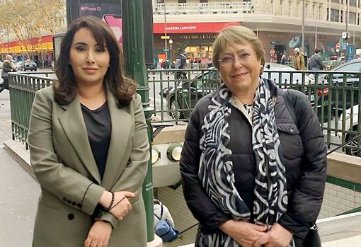 La princesa Latifa y Michelle Bachelet, en París