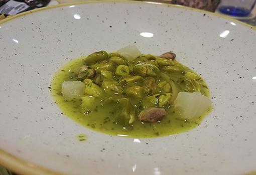 Pistachos de Alcalá en salsa verde