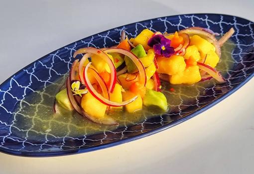 Ceviche vegano de aguacate y mango de El Morito