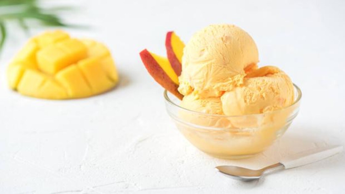 fotos de helado de mango