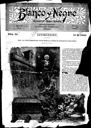 BLANCO Y NEGRO MADRID 19-06-1892