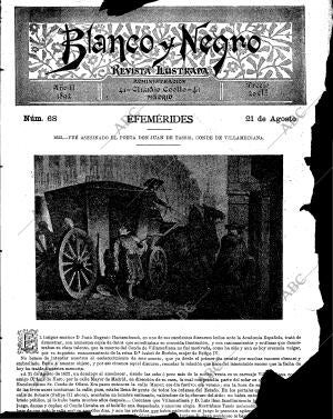 BLANCO Y NEGRO MADRID 21-08-1892
