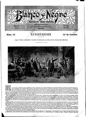 BLANCO Y NEGRO MADRID 30-10-1892
