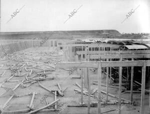 Hundimiento de las obras del tercer depósito de aguas