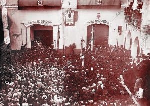 Solemne descubrimiento de la lápida Conmemorativa Dedicada por la ciudad A su...