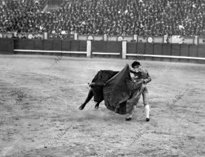 El diestro mejicano Rodolfo Gaona Ejecutando un vistoso lance de capa en su...