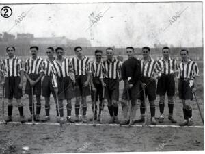 Equipo del Athletic club de Madrid, ganador de la prueba