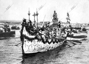 Procesión celebrada en Santurce con motivo de la festividad de la Virgen del...