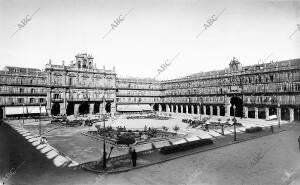 Plaza Mayor de Salamanca en una imagen de 1920