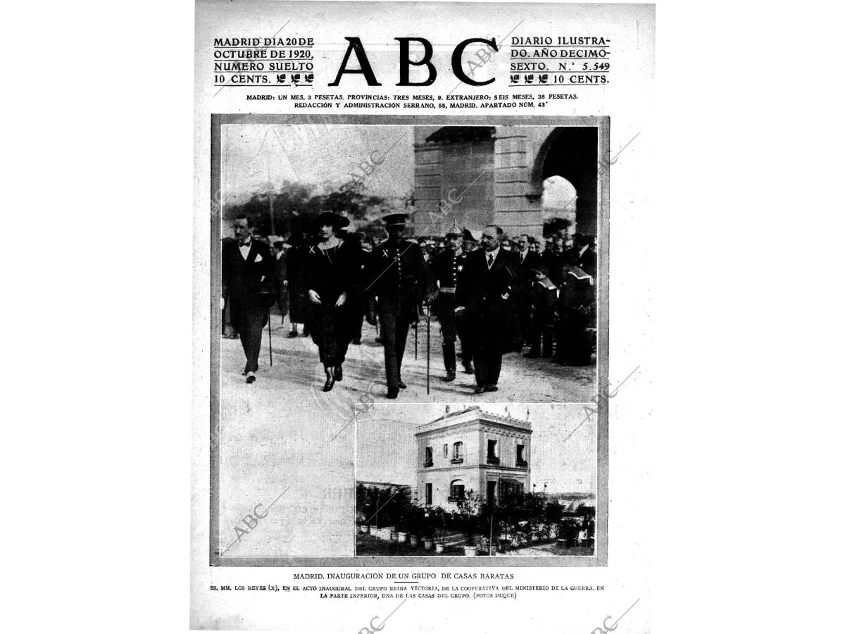 Periódico ABC MADRID 20-10-1920,portada - Archivo ABC