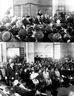 En el salón del grupo escolar Baixeras durante el acto de entrega de las...