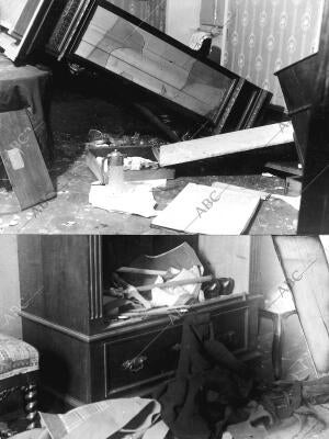 Estado en que Quedaron el Comedor (1) y el Dormitorio (2) del domicilio de ex...