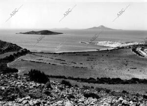 Vista de la playa de la Manga (Murcia)