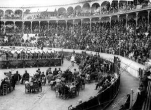 Aspecto del concierto de la banda municipal de Madrid en la Feria de nuestra...
