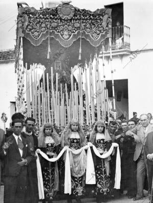 Magnifico paso de la Virgen de la Angustia, de la cofradía de Reverte