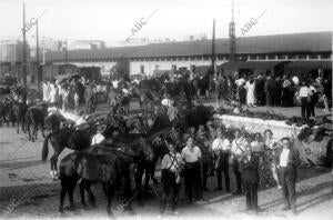 Momento de ser Embarcada la caballería con destino A Madrid