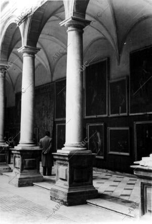 Un detalle del claustro del antiguo colegio del patriarca de Valencia, donde...