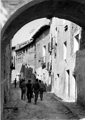 Una calle de Quinto (Zaragoza), uno de los Pueblos Reconquistados por los...