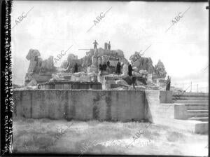 Monumento al sagrado corazón de Jesús del cerro de los Ángeles Destruido durante...